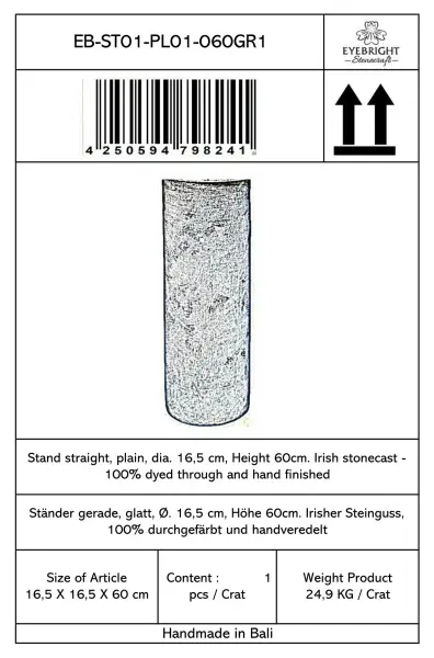 Artikelbild 7 des Artikels “Ijen - Sockel gerade, glatt, Ø 16,5cm, 60cm H | Steinguss “